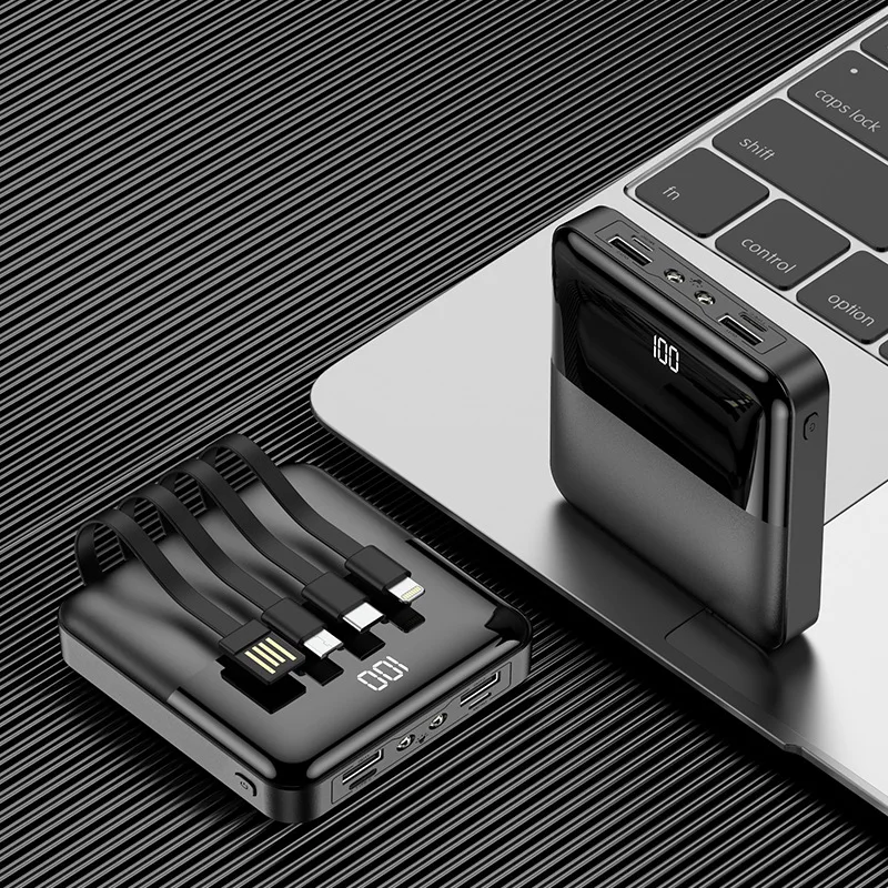 20000 мАч Внешний аккумулятор мини внешний повербанк с четырьмя USB TYPE C фонарь