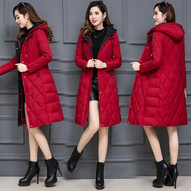

Hooded Cotton-padded Clothes Women's Mid-length Autumn And Winter 2019 New Style Korean-style Slim Fit Slimming Cotton-padded Ja