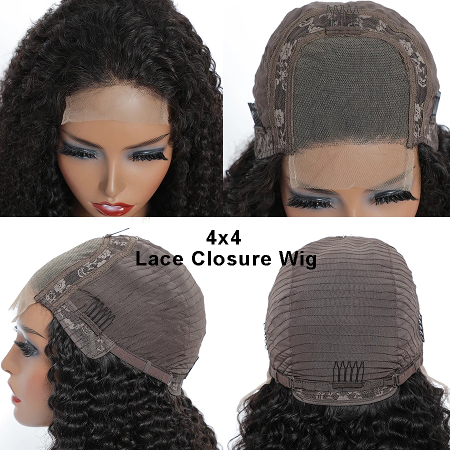 Human Hair Deep Wave Lace Front Wig For Black Women Jerry Kinky Curly Water Loose Wave With 4X4 13x4 Lace Closure Frontal Wigs