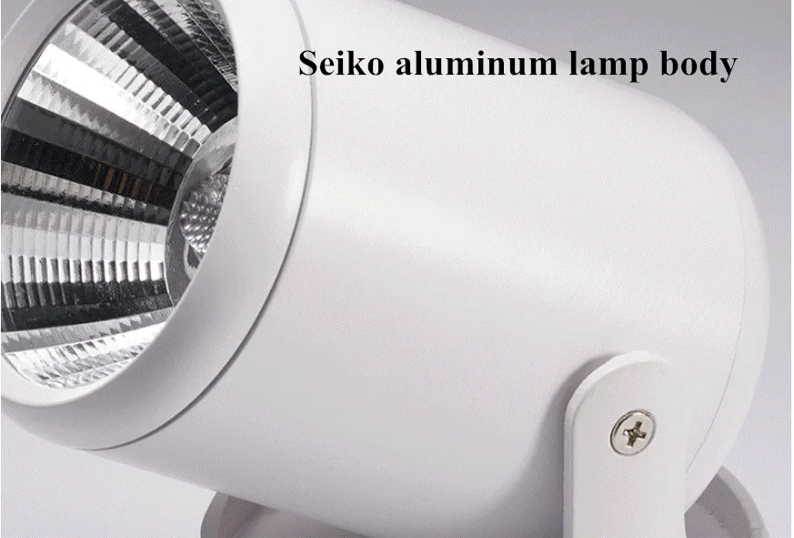 LED轨道灯-吸顶式轨道灯黑白9w12w背景墙可调角度射灯360度旋转COB明装_17