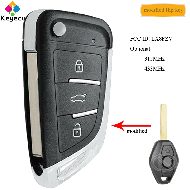 Запасной модифицированный пульт дистанционного управления KEYECU с 3 кнопками и