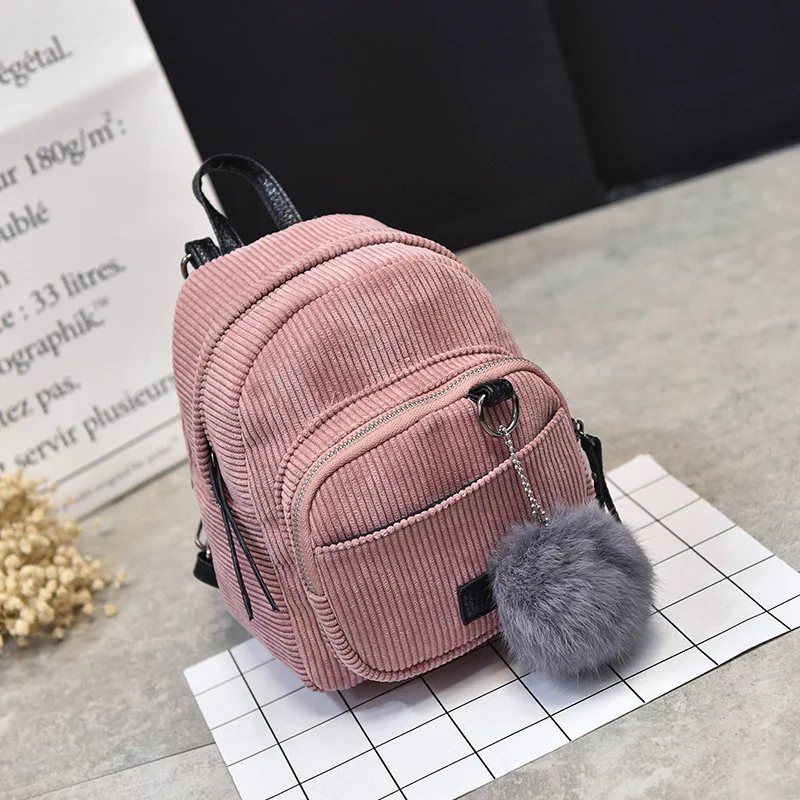 

Preppy Style Soft Fabric Women Backpack Female Corduroy Design School Bags for Teenage Girls Striped Backpacks Feminine Packbags