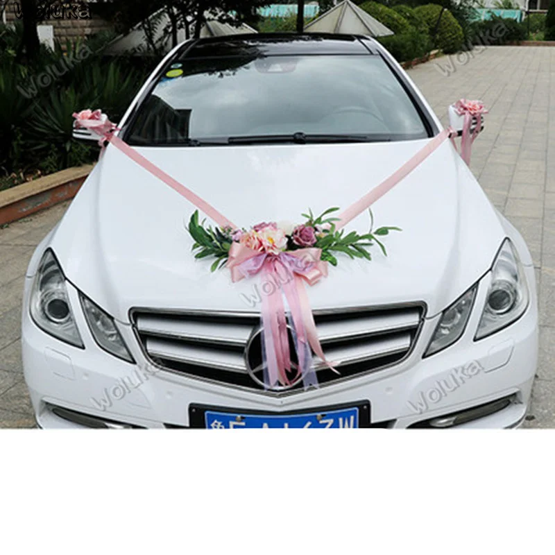 Автомобиль meniscus свадебное оформление автомобиля набор в форме сердца гирлянда моделирование цветочный узел свадебный макет двери висячие CD50 Q03 - Название цвета: C