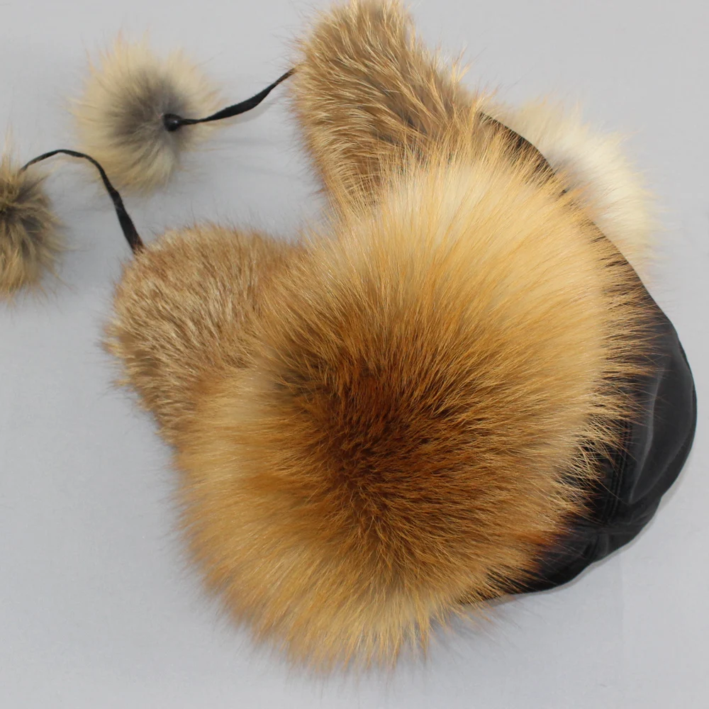Hot Sale Women Warm Genuine Fur Hats Natural Fox Fur Caps Winter New Female Casual Beanies Retail and wholesale