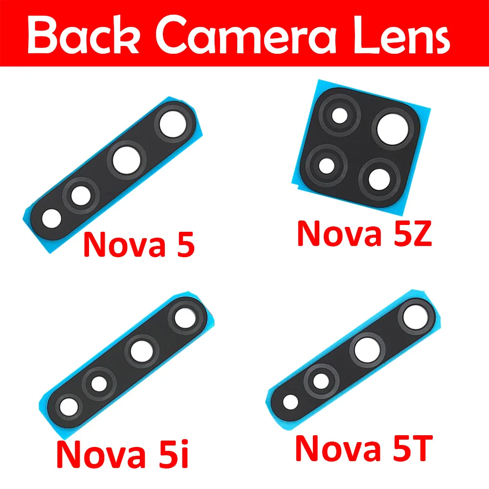 20pcs/lot Rear Back Camera Glass Lens Cover For Huawei Nova 5T 5 5i 5Z 6 Se 7 Pro With Adhesive Sticker | Мобильные телефоны и