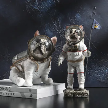 

European Style Creative Space Dog Astronaut Decoration Resin Crafts Flying Astronaut Wall Hangings Decorative Crafts Best Gift