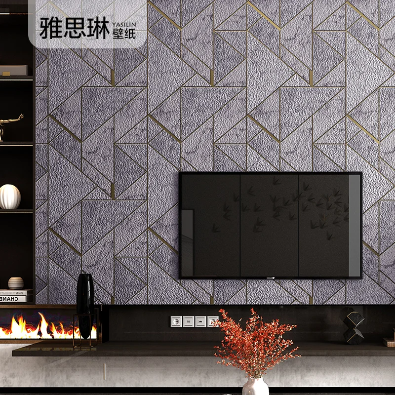 Good Quality 3d Geometric Suede Home Decor Wallpaper Bedroom Living Room Tv Background Wall Marble Wallpaper Nordic Atmosphere Wallpapers Aliexpress