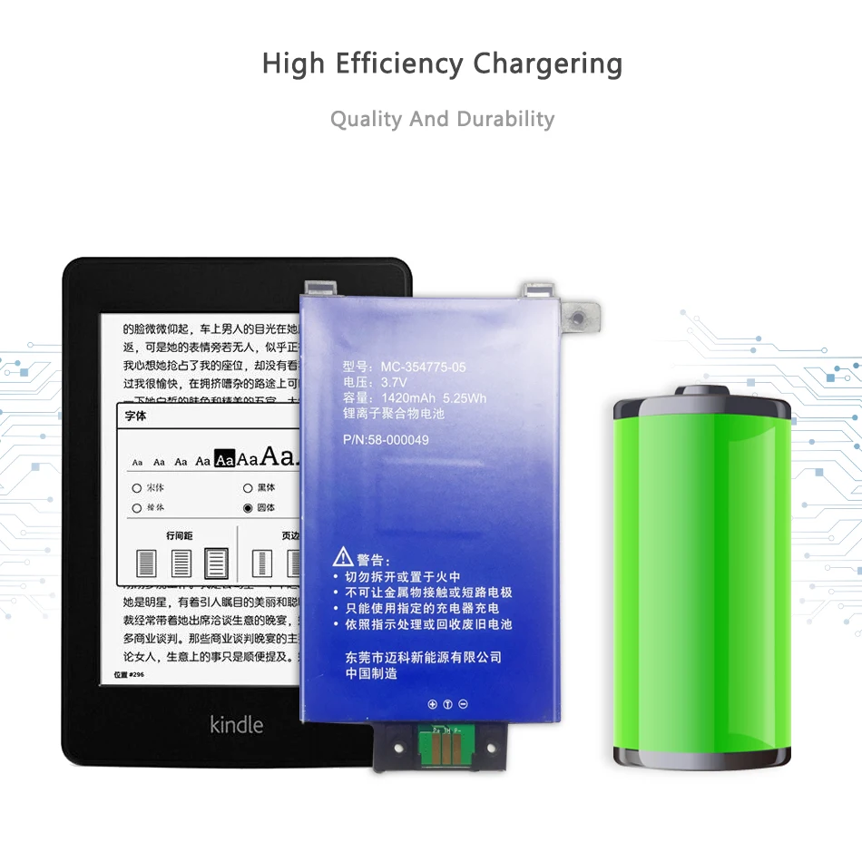 2400mAh MC-354775-05 58-000049 High Capacity Battery For Amazon Kindle PaperWhite 2/3 KPW3 KPW2 Battery~In Stock