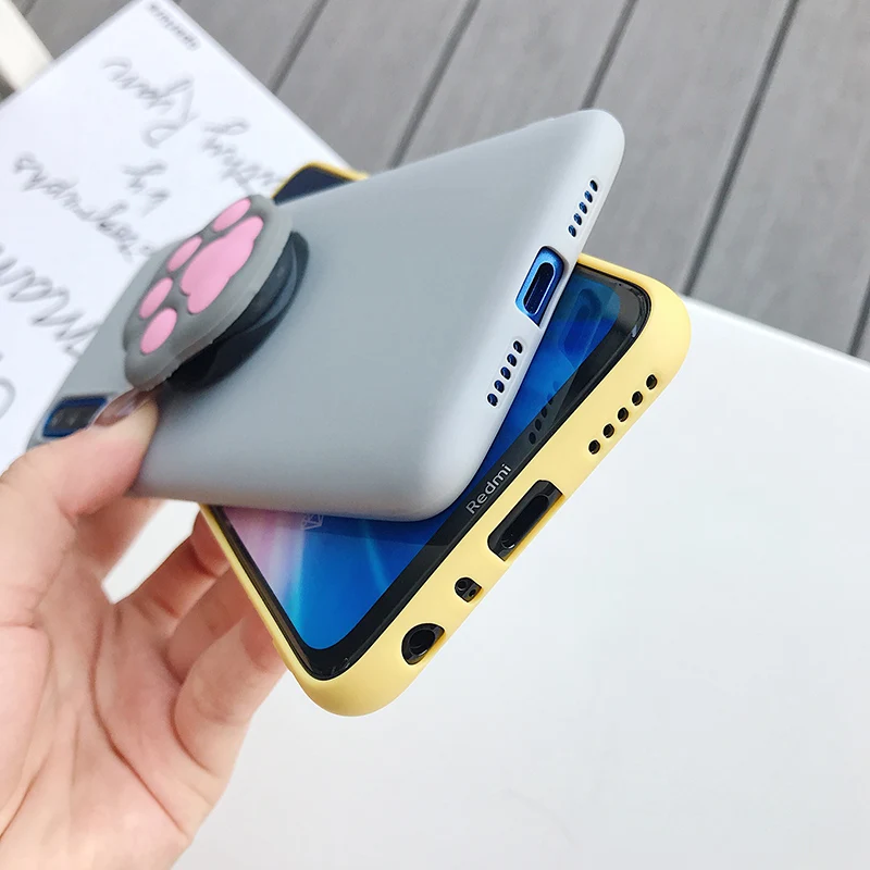 3D Silicone Cartoon Phone Holder Case For Xiaomi Redmi Note 10 Redmi Note 10 Pro Note 10S 9 8T K30 Pro K40 Pro mi poco F3 Cover
