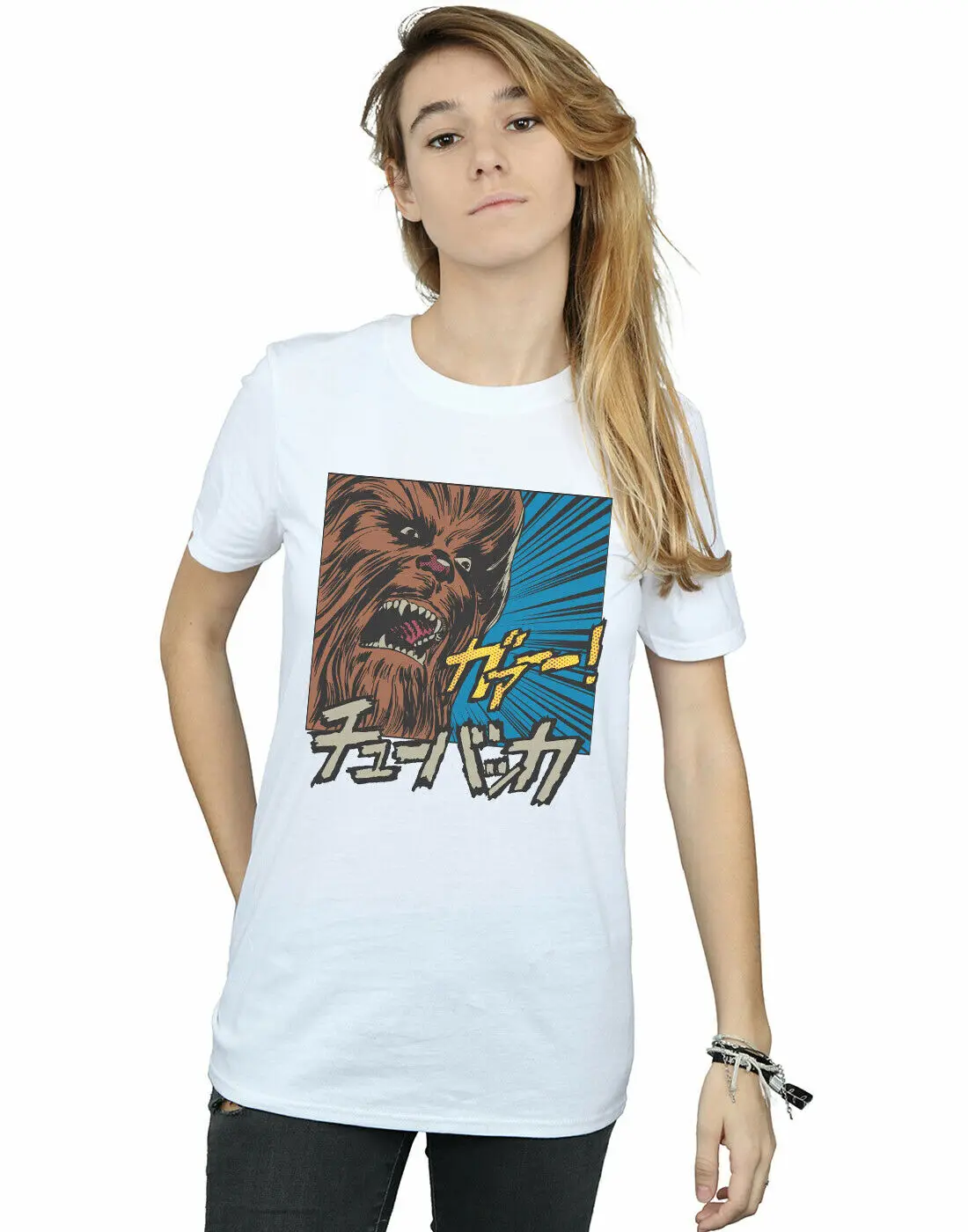 Звездные войны Женская Чубакка рев поп арт бойфренд Fit футболка белый ххх большой