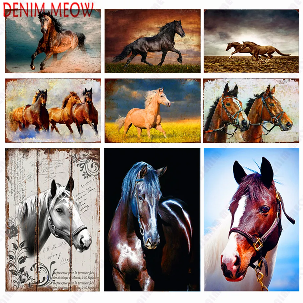 Табличка с лошадьми винтажные металлические жестяные знаки для паба бара дома