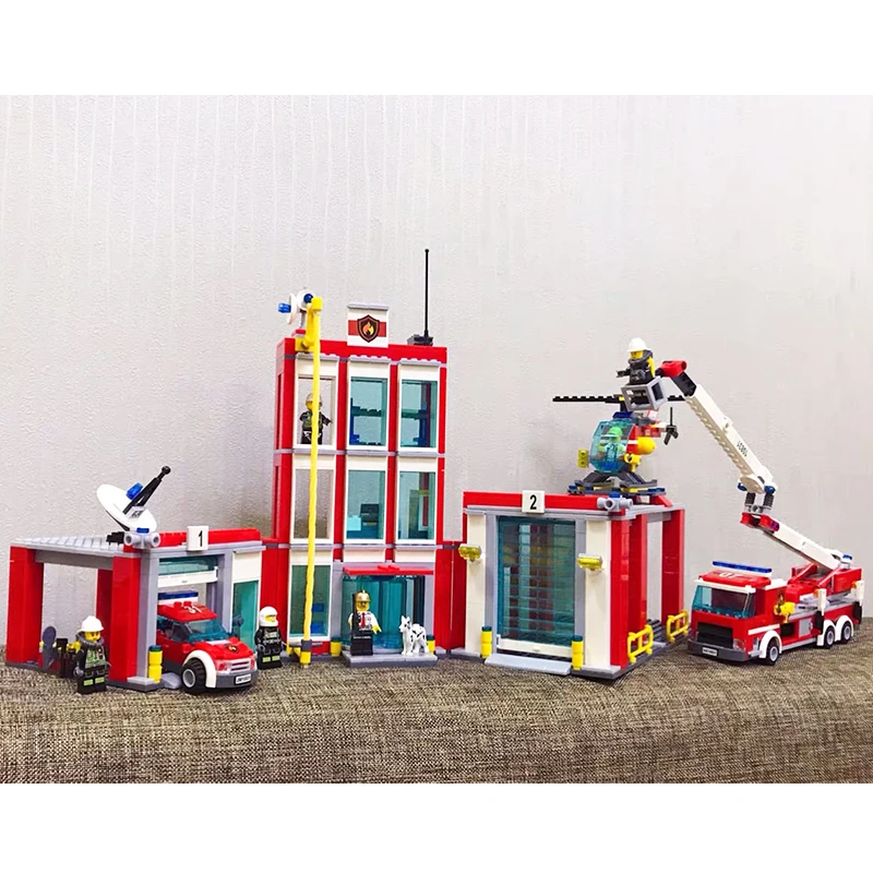 

958pcs Compatible legoinglys City Series The Fire Station Model Building Block Brick Toy For Children Birthday Gift 10831