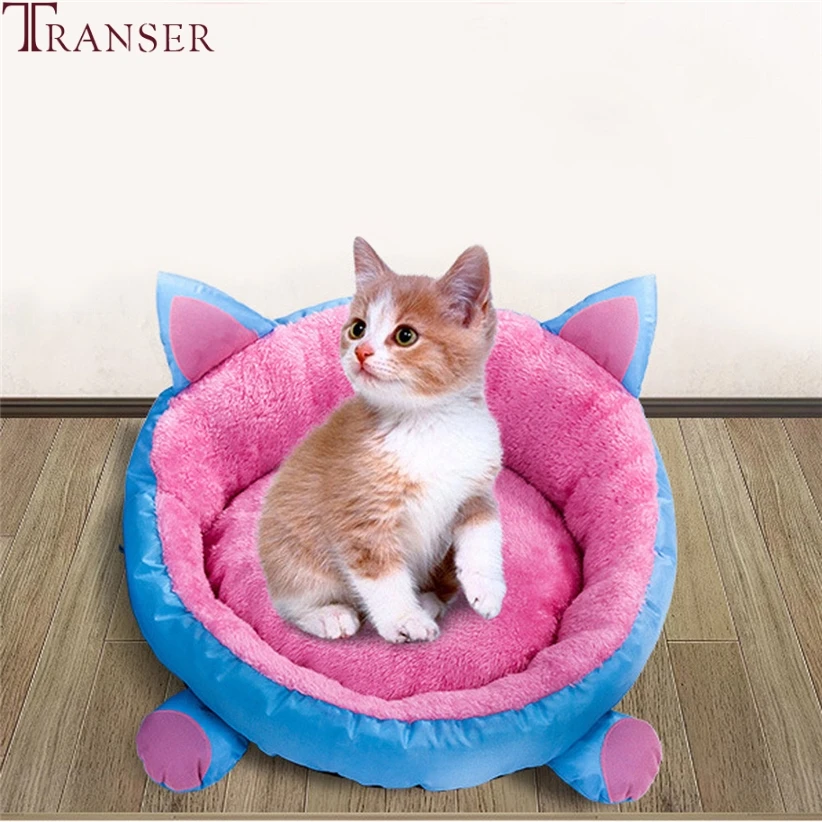 Transer кошачьи ушки, кровать для щенков, круглая форма, мягкая плюшевая подушка для домашних животных, диванная подушка для собак, кровати для кошек, щенков, гнездо для дома 9107