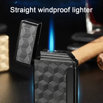 

Torch Lighter Grinding Wheel Inflatable Gas Lighter Windproof Metal Spray Gun Blue Flame Point Cigar Moxibustion