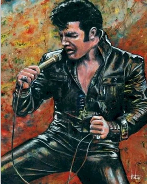 Elvis Presley singing painting by numbers