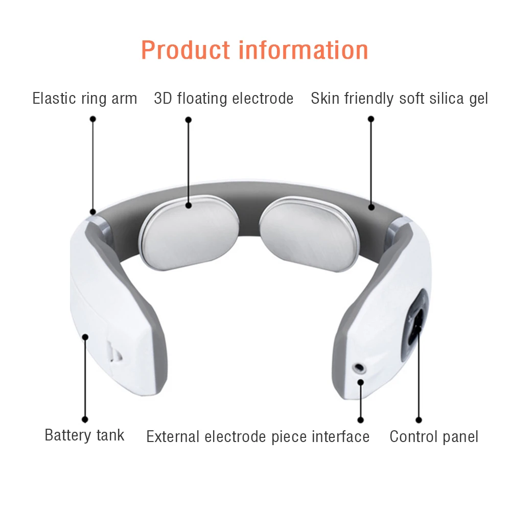 Neck Massage Instrument Electromagnetic Shock Pulse Cervical Physiotherapy Instrument with Heating Function Cervical Massager