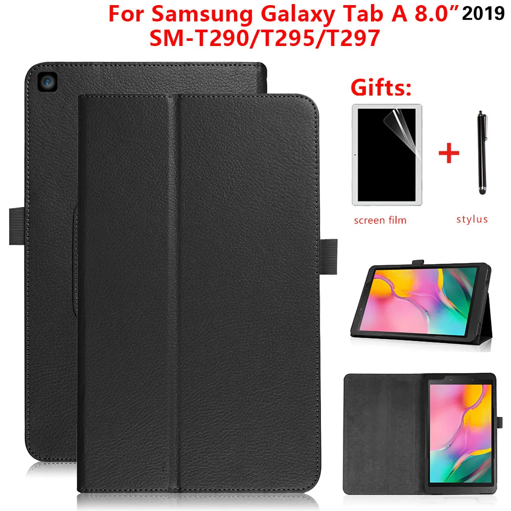 Магнитный чехол для Samsung Galaxy Tab A SM T290 T295 8 0 2019 искусственная кожа 2 подарка|Чехлы