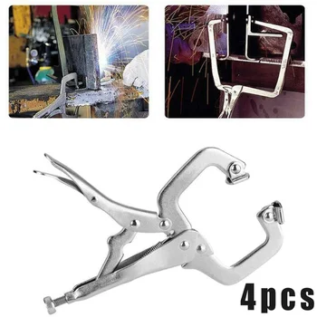

4pcs Locking Pliers Clamp Silver Vise Flex Locking Adjustable Maintenance