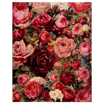 

Paint By Numbers Kits for Adult, DIY Canvas Painting for Adults Beginner - Rose Flower (Frameless)