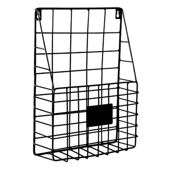 

Creative Simple Wrought Iron Mesh Newspaper Storage Rack Home Wall Decorative Debris Storage Wall Shelf