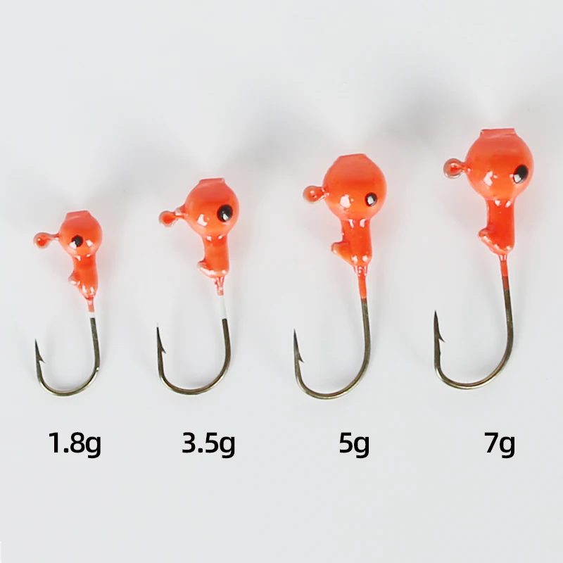 ARDEA Fishing hook 1.8g/3.5g/5g/7g round lead head barbed single hooks bass hard metal jigs fishing tackles lures