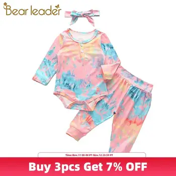 

Bear Leader Newborn Baby Colorful Chothing Sets New Fashion Girls Boys Autumn Clothes with Hairband Children Casual Clothes