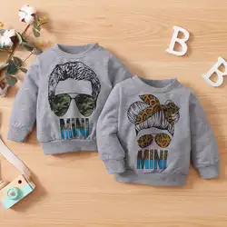 Moletom manga longa com laço para bebês, roupa casual e de cabeça para meninos e meninas, para primavera e outono