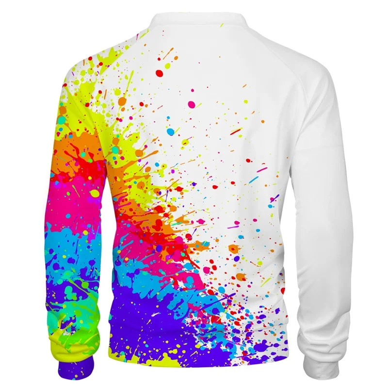 Cloudstyle новые 3D мужские куртки с разноцветными пятнами на молнии уличная куртка пуловеры топы размера плюс 5XL
