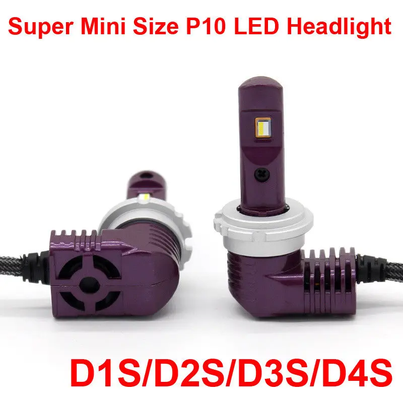 Pair D1S/D2S/D3S/D4S/D5S Mini Size P10 LED Headlight Headlamps Front Bulbs W/fan All-in-one 6000K 35W 5200LM | Автомобили и
