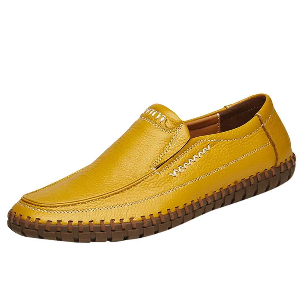 Men's Large Size Business Leather Shoes Non-Slip Soft Driving Casual Peas Shoes Driving Male Loafers Large Size chaussure homme
