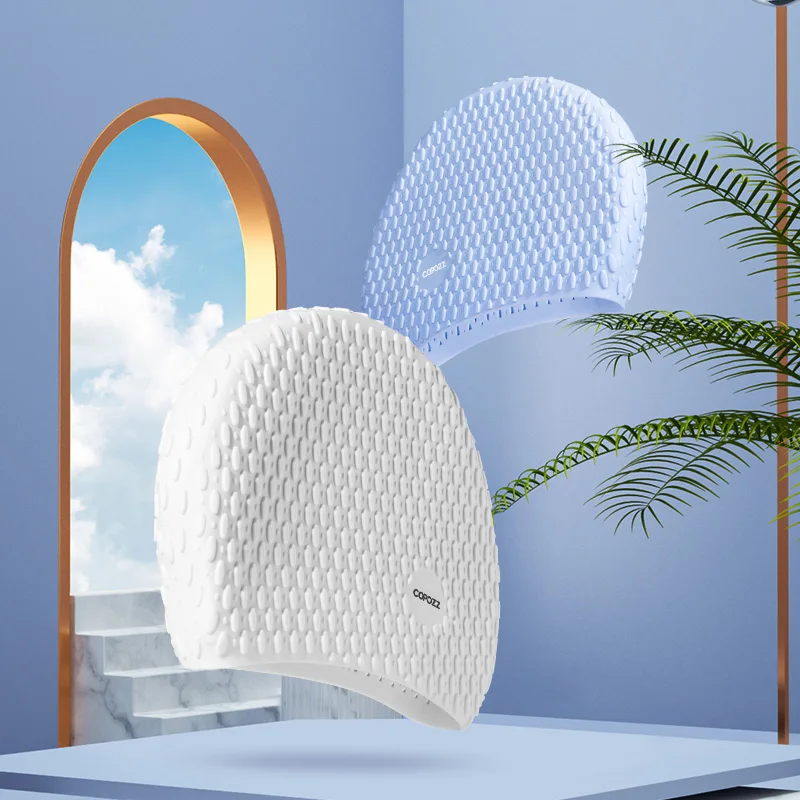 COPOZZ 31202 Water Sports Big Men Swimming Cap for Pool Swim Caps Long Hair Women Swimming Hat for Men Quality Fashion Print Brand - Image 5