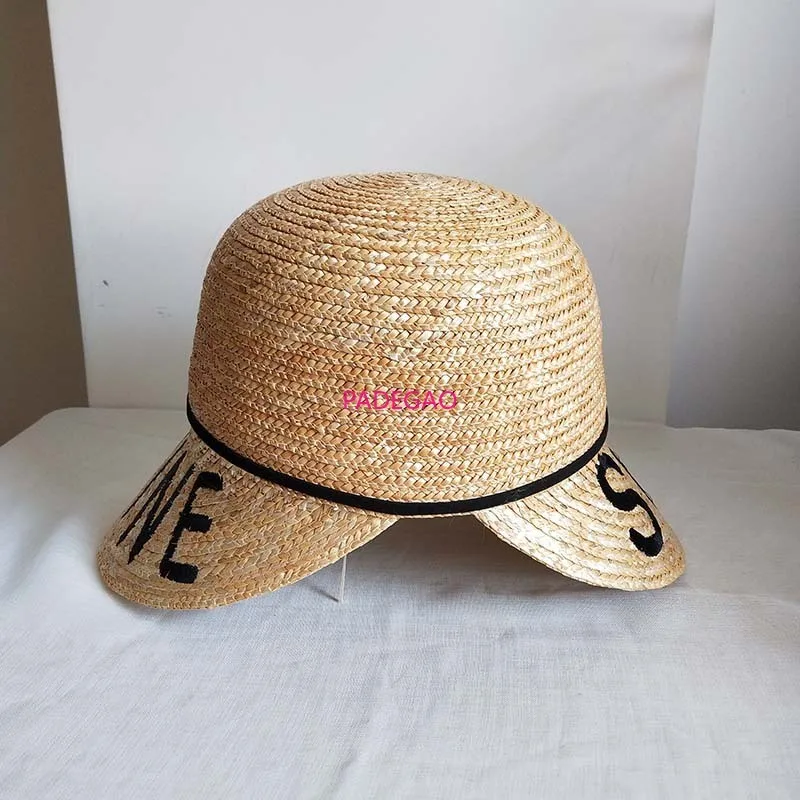 Summer Hat Women Panama Straw Hat Fedora Beach Vacation Double Brim Visor Star Casual Hats for Women Sombrero Female Dress Hat