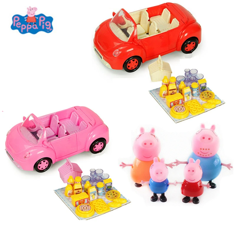 

Peppa pig Toy Set toy car George 25Pcs/set Pig Dad Mom Action Figure Model Original Pelucia Anime Kids Toys For Children Gift