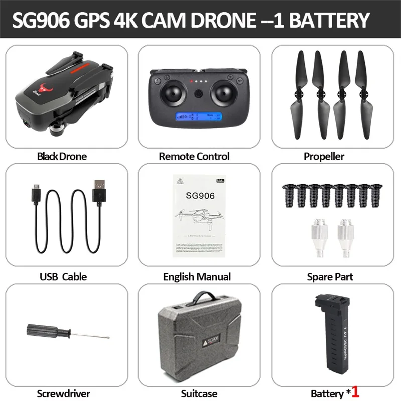 SG906 мини-Дрон gps 5G Wi-Fi FPV RC zangao Selfie 4 K бесщеточный Дрон com Câmera HD RC Квадрокоптер dobravel Dron VS VISUO XS809 - Цвет: black 1B