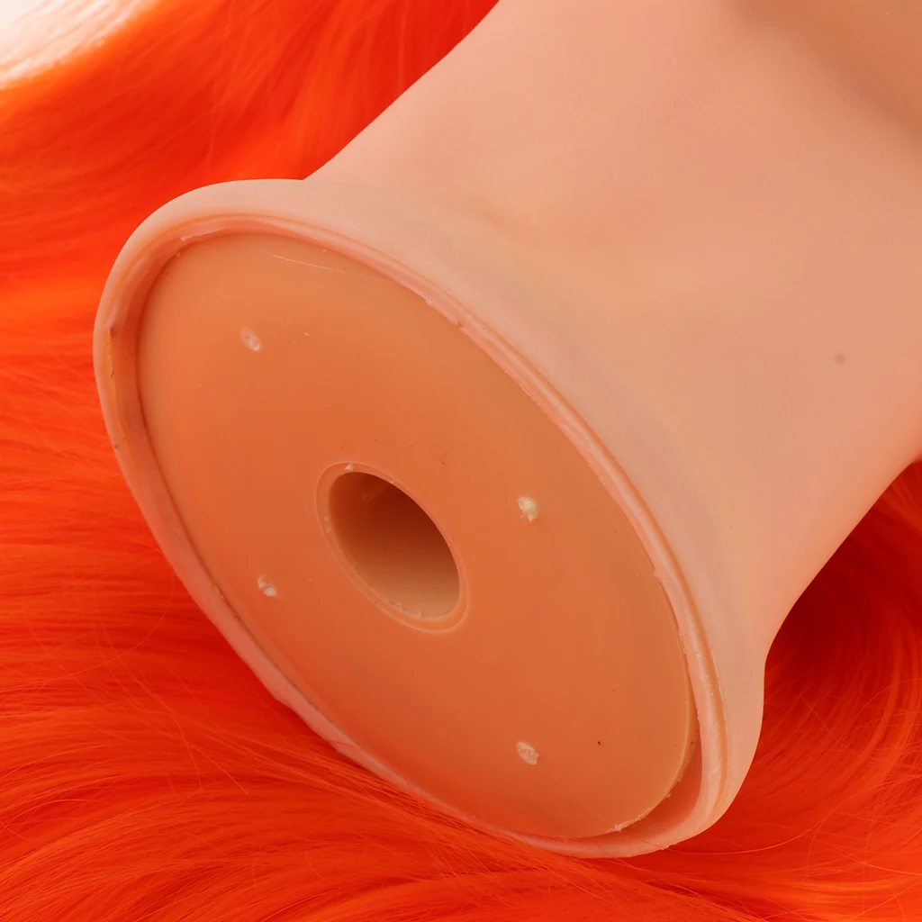 Mannequin Head Beauty Salon Long Orange Hair Cosmetology Mannequin Manikin Training Head Model Hairdressing Styling Practice