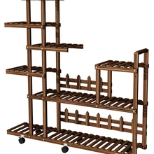 Встроенные стойки для пояса круглого посадочного типа балкон гостиная простой и легкий Многоэтажный может перемещаться мясистый Твердый Деревянный Цветочный стеллаж