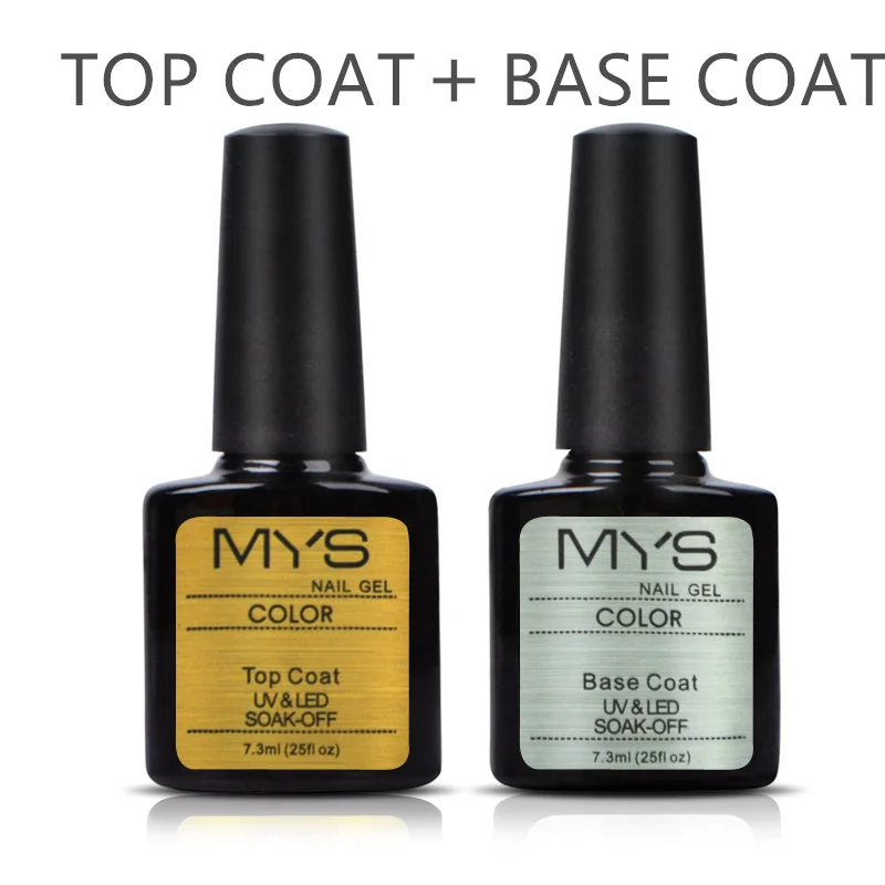 TOP AND BASE Горячая Верхняя одежда MYS+ гель для базового покрытия лак для ногтей Гель-лак великолепные цвета УФ-гель для ногтей длительный 7,3 мл - Цвет: TOP AND BASE