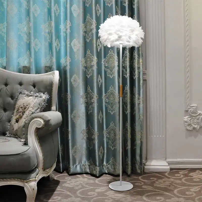 

Modern Feather Shade Floor Lamp 220V 2.4G Remote Home Lighting for Living Room Bedroom Reading Office Height Adjustment E27 Bulb