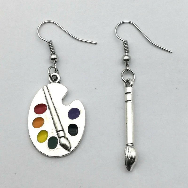 2020 New Palette Earrings Silver Earrings Artist brush Earrings Wonderful Silver Bright Artist Palette Earrings