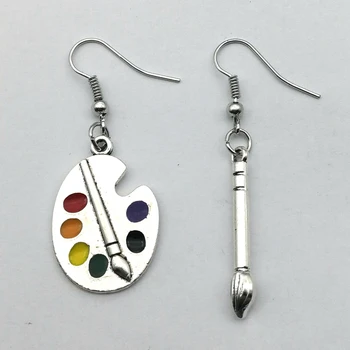 2020 New Palette Earrings Silver Earrings Artist brush Earrings Wonderful Silver Bright Artist Palette Earrings