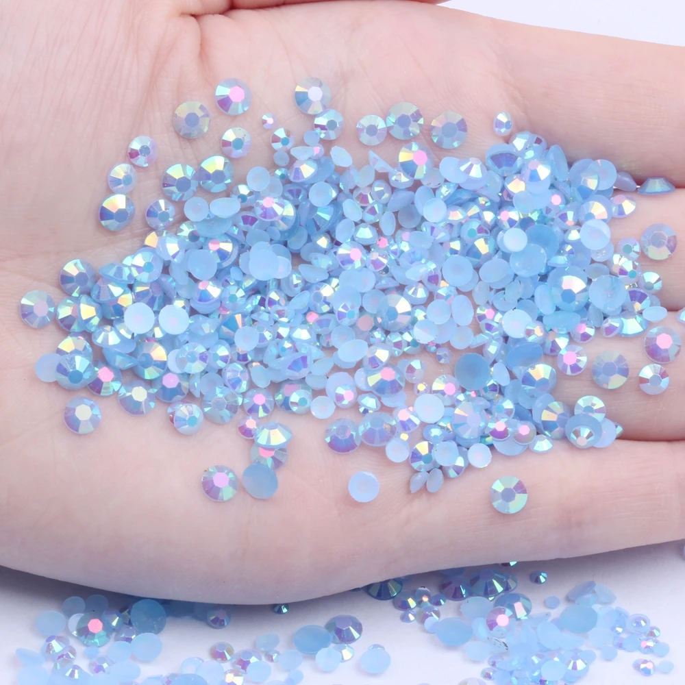 DIY Nail Gems 1000pcs 2 3 4 5mm Mixed Sizes Resin Rhinestones Flatback Round Glue On Non Hotfix Stones Appliques For Craft Badges