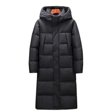 Красивая зимняя мужская деловая модная пуховая куртка со стоячим воротником, Толстая теплая куртка с белым утиным пухом, удлиненная парка и пальто, мужской бренд