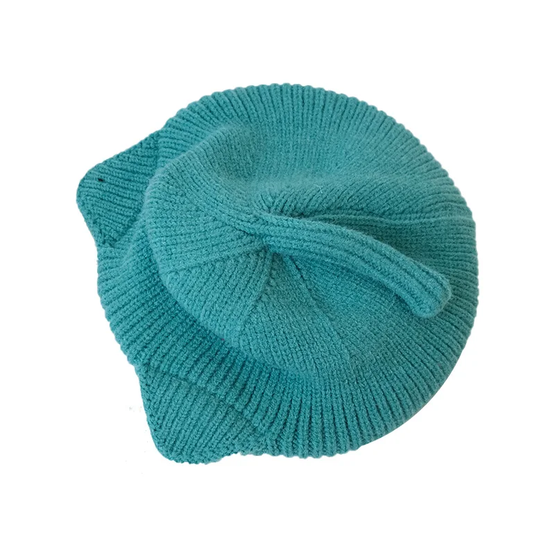 Turquoise Новинка; шапка для маленьких девочек с хвостом; вязаная зимняя шапка с героями мультфильмов для детей; 10 цветов; эластичная детская шапка для девочек; берет - Цвет: Turquoise