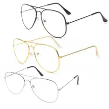 Большие модные ретро очки с прозрачными металлическими линзами, дизайнерские очки с оправой в форме капли, LX9E