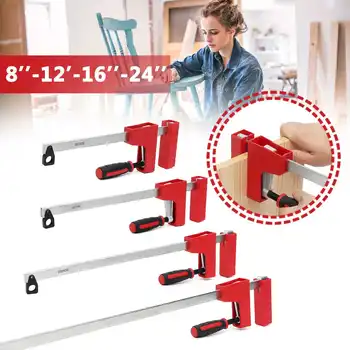 

8/12/16/24 Inch F Parallel Clamp Heavy 80mm Depth F Clamp Woodworking Clamp Adjustable DIY Wood Carpenter Clamps Grip Wood Tool