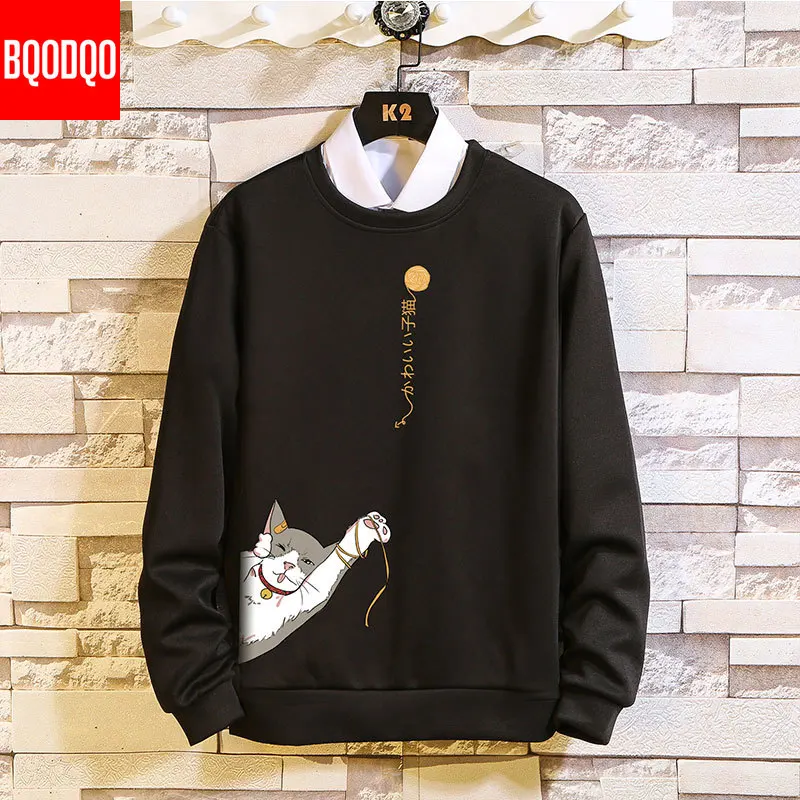 Funny Sweatshirt Anime Print Pullover Men Autumn Casual Sweatshirts Japanese Hip Hop Streetwear Male Black Fashion Hoodies 5XL Funny Sweatshirt Anime Print Pullover Men Autumn Casual Sweatshirts Japanese Hip Hop Streetwear Male Black Fashion Hoodies 5XL
