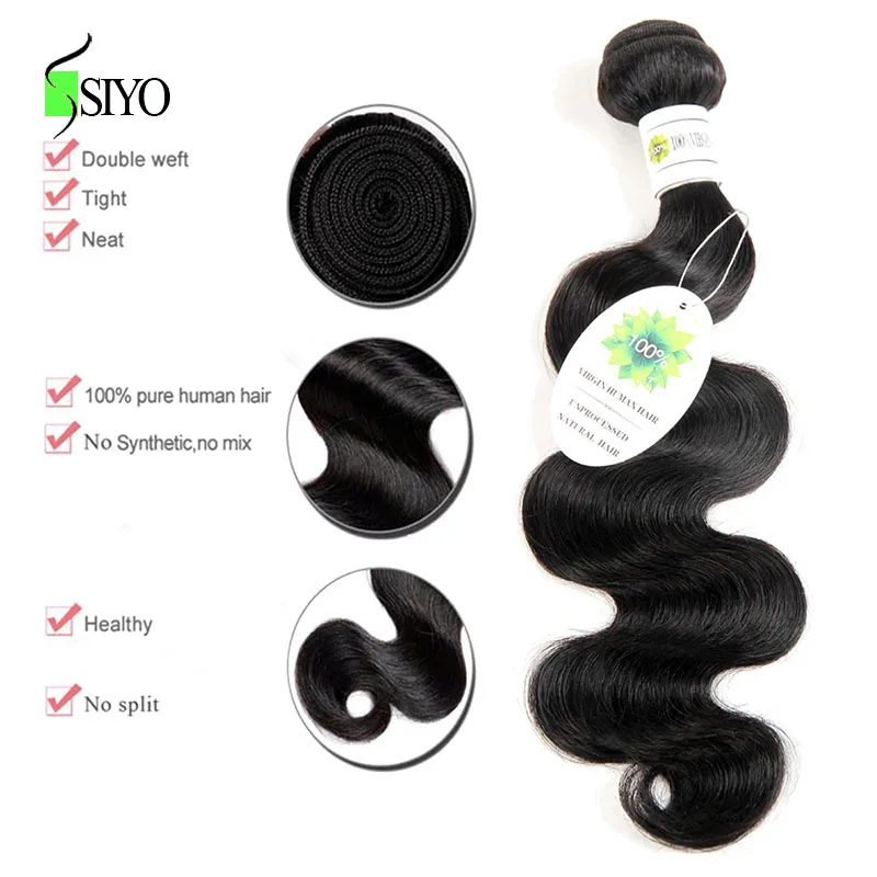 SIYO Hair Malaysia Body Wave Hair Bundles Human Hair Weave Bundles Non Remy Hair Extensions 8\ SIYO Hair Malaysia Body Wave Hair Bundles Human Hair Weave Bundles Non Remy Hair Extensions 8\