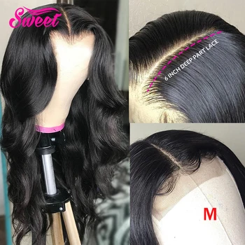 

Sweet Brazilian Body Wave 6x6 Lace Closure Wigs Human Hair Wig 130 Density Pre Plucked Remy Hair 5x5 Lace Closure Wig