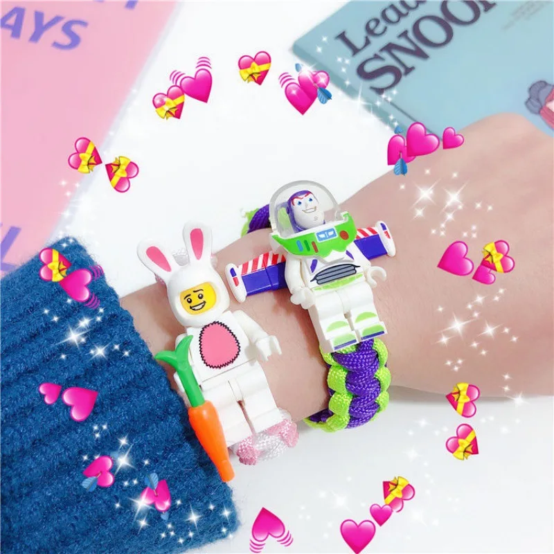 

Toy Story 4 Buzz Lightyear Bracelet Avengers Endgame Iron Man Captain America Building Block Bracelet Action Figures Children