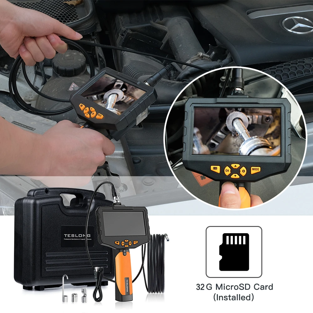 14.5mm Autofocus Digital Industrial Endoscope HD inspection Camera Borescope Waterproof 4.5'' LCD sewer drain inspection Camera